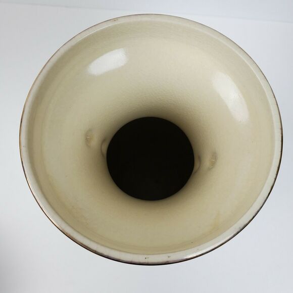 Vintage Japan Porcelain Iris Hummingbird Vase ART w/ Handles Gold Trim 12 Inch - Picture 6 of 8